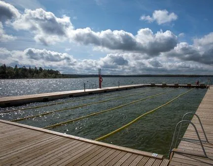 Outdoor swimming pool at Saaremaa, offering a relaxing retreat for visitors.